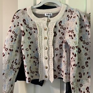 Cropped patterned cardigan NWT
